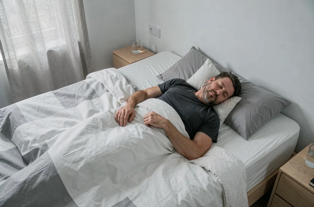 Homme se reposant dans un environnement propice à un sommeil réparateur pour mieux gérer les symptômes